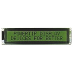 Powertip PC2002LRS-B Alphanumeric LCD Display, 2 Rows by 20 Characters, Transflective