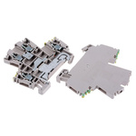 Weidmuller 4-Way WDK 2.5DU-PE Double Deck Earth Terminal Block, 22 → 12 AWG Wire, Screw Down, Wemid Housing