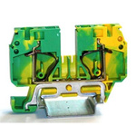 RS PRO 1-Way DIN Rail Earth Terminal Block, 10mm², 22 → 8 AWG Wire, Spring, PA 66 Housing