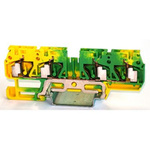 RS PRO 1-Way DIN Rail Earth Terminal Block, 4mm², 24 → 12 AWG Wire, Spring, PA 66 Housing