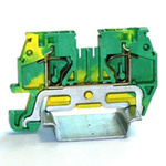 RS PRO 1-Way DIN Rail Earth Terminal Block, 4mm², 24 → 12 AWG Wire, Spring, PA 66 Housing