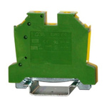 RS PRO 1-Way DIN Rail Earth Terminal Block, 10mm², 20 → 6 AWG Wire, Cage Clamp, PA 66 Housing