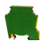 RS PRO 1-Way DIN Rail Earth Terminal Block, 6mm², 18 → 10 AWG Wire, Cage Clamp, PA 66 Housing