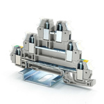 RS PRO 3-Way DIN Rail Earth Terminal Block, 2.5mm², 26 → 14 AWG Wire, Cage Clamp, PA 66 Housing