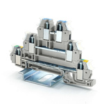 RS PRO 3-Way DIN Rail Earth Terminal Block, 2.5mm², 26 → 14 AWG Wire, Cage Clamp, PA 66 Housing
