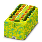 Phoenix Contact Distribution Block, 19 Way, 2.5mm², 57A, Green/Yellow