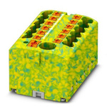 Phoenix Contact Distribution Block, 13 Way, 57A, Green/Yellow