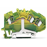 Wago 3-Way DIN Rail Earth Terminal Block, 4mm², 12 AWG Wire, Cage Clamp, Polyamide Housing