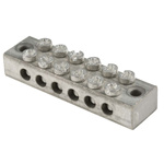 RS PRO 6-Way Double Screw Earth Terminal Block, 0 to 16mm², 0 → 16 AWG Wire, Screw Down, Brass Housing