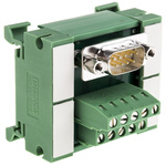 Phoenix Contact 9-Contact Male Interface Module, D-sub Connector, DIN Rail Mount, 2.5A
