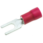 JST, FVWS1.25 Insulated Crimp Spade Connector, 0.2mm² to 1.65mm², 22AWG to 16AWG, 3.2mm Stud Size Vinyl, Red