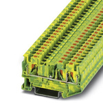 Phoenix Contact 3-Way PT 4-TWIN-PE Earth Terminal Block, 0.2 → 6mm², 24 → 10 AWG Wire, Push In, Polyamide