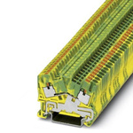 Phoenix Contact 2-Way PTS 2.5-PE Earth Terminal Block, 26 → 12 AWG Wire, Push In, Polyamide Housing