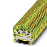 Phoenix Contact 4-Way PTS 2.5-QUATTRO-PE Earth Terminal Block, 4mm², 26 → 12 AWG Wire, Push In, Polyamide