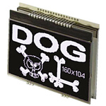 Electronic Assembly EA DOGXL160S-7 Graphic LCD Display, Green, RGB, White on Black, Transmissive