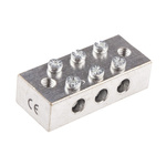 RS PRO 3-Way CE (BS EN 60998) Earth Block, 0 → 16 AWG Wire, Screw Down, Brass Housing