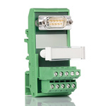 Phoenix Contact FLKM-D9 SUB/S Series 9-Contact Male Interface Module, D-sub Connector, DIN Rail Mount, 2.5A