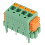 Phoenix Contact SDC 2.5/ 4-PV-5.0-ZB Series PCB Terminal Block, 4-Contact, 5mm Pitch, Through Hole Mount, 1-Row, Screw