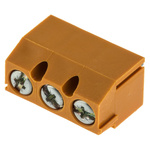 Weidmuller PM 5.08 Series PCB Terminal Block, 3-Contact, 5.08mm Pitch, Through Hole Mount, 1-Row, Screw Termination