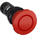 ABB Panel Mount Emergency Button - Key Reset, 22.5mm Cutout Diameter, 2NC, Mushroom Head