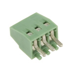 RS PRO PCB Terminal Block, 3-Contact, 2.54mm Pitch, Through Hole Mount, 1-Row, Screw Termination