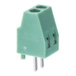 RS PRO PCB Terminal Block, 2-Contact, 2.54mm Pitch, Through Hole Mount, 1-Row, Screw Termination