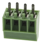 RS PRO PCB Terminal Block, 4-Contact, 2.54mm Pitch, Through Hole Mount, 1-Row, Screw Termination