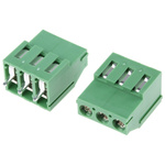 RS PRO PCB Terminal Block, 3-Contact, 5.08mm Pitch, Through Hole Mount, 1-Row, Screw Termination