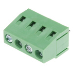 RS PRO PCB Terminal Block, 4-Contact, 5mm Pitch, Through Hole Mount, 1-Row, Screw Termination