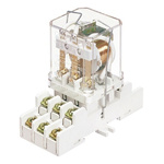 Relpol 3 Pin Relay Socket, DIN Rail for use with RUC Faston Relay