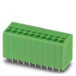 Phoenix Contact SPT 1.5/ 2-V-3.5 Series PCB Terminal Block, 2-Contact, 3.5mm Pitch, Through Hole Mount, 1-Row, Spring