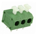 TE Connectivity PCB Terminal Block, 3-Contact, 5mm Pitch, Through Hole Mount, 1-Row, Solder Termination