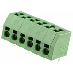 TE Connectivity PCB Terminal Block, 6-Contact, 5mm Pitch, Through Hole Mount, 1-Row, Solder Termination