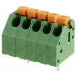 TE Connectivity PCB Terminal Block, 5-Contact, 3.5mm Pitch, Through Hole Mount, 1-Row, Solder Termination