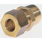 Legris 12mm x 1/4 in BSPT Male Straight Coupler Brass Compression Fitting