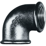 Georg Fischer Malleable Iron Fitting Elbow, 3/8 in BSPP Female (Connection 1), 3/8 in BSPP Female (Connection 2)