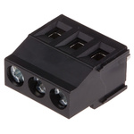 Phoenix Contact MKDSN 2.5/3 HT BK Series PCB Terminal Block, 3-Contact, 5mm Pitch, Through Hole Mount, 1-Row, Solder