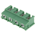 Phoenix Contact PT 2.5/ 4-7.5-H Series PCB Terminal Block, 4-Contact, 7.5mm Pitch, Through Hole Mount, Screw Termination