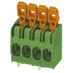 Phoenix Contact PLH 5/4-7.5-ZF Series PCB Terminal Block, 4-Contact, 7.5mm Pitch, Through Hole Mount, 1-Row, Spring