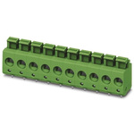 Phoenix Contact PTS 1.5/10-5.0-H Series PCB Terminal Block, 10-Contact, 5mm Pitch, Through Hole Mount, 1-Row, Spring