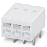 Phoenix Contact PTSM 0.5/4-2.5-H THR WH Series PCB Terminal Block, 4-Contact, 2.5mm Pitch, Through Hole Mount, 1-Row,
