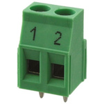 Phoenix Contact MKDSN 2.5/ 2 BD:1.2 Series PCB Terminal Block, 2-Contact, 5mm Pitch, Through Hole Mount, Screw