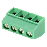 Phoenix Contact MKDS 1/ 4-3.5 Series PCB Terminal Block, 4-Contact, 3.5mm Pitch, Through Hole Mount, 1-Row, Screw