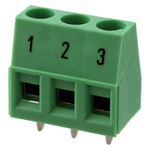 Phoenix Contact MKDS 1.5/3 BD:1-3 Series PCB Terminal Block, 3-Contact, 5mm Pitch, Through Hole Mount, Screw Termination