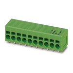 Phoenix Contact SPT 2.5/ 6-H-5.0-EX Series PCB Terminal Block, 6-Contact, 5mm Pitch, Through Hole Mount, Spring Cage