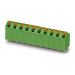 Phoenix Contact SPTA 1/ 9-5.0 Series PCB Terminal Block, 9-Contact, 5mm Pitch, Through Hole Mount, Spring Cage