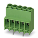 Phoenix Contact MKDS 5N HV/ 4-ZF-6.35 Series PCB Terminal Block, 4-Contact, 6.35mm Pitch, Through Hole Mount, Screw