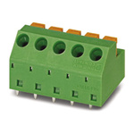 Phoenix Contact MFKDSP/ 5-5.08 Series PCB Terminal Block, 5-Contact, 5.08mm Pitch, Through Hole Mount, Spring Cage