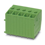 Phoenix Contact FRONT 4-V-7.62- 4 Series PCB Terminal Block, 4-Contact, 7.62mm Pitch, Through Hole Mount, Screw