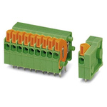 Phoenix Contact FFKDSA1/H-2.54-18 Series PCB Terminal Block, 18-Contact, 2.54mm Pitch, Through Hole Mount, Spring Cage